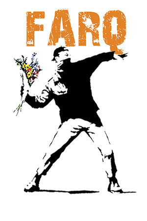 Banksy Flower Thrower Organic Shopping Bag