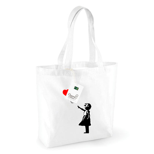 Balloon Girl Organic Shopping Bag