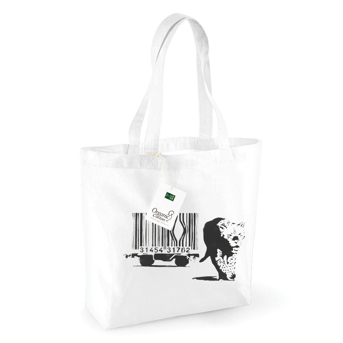 Leopard Barcode Organic Shopping Bag