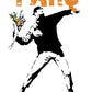 Banksy Flower Thrower Organic Shopping Bag